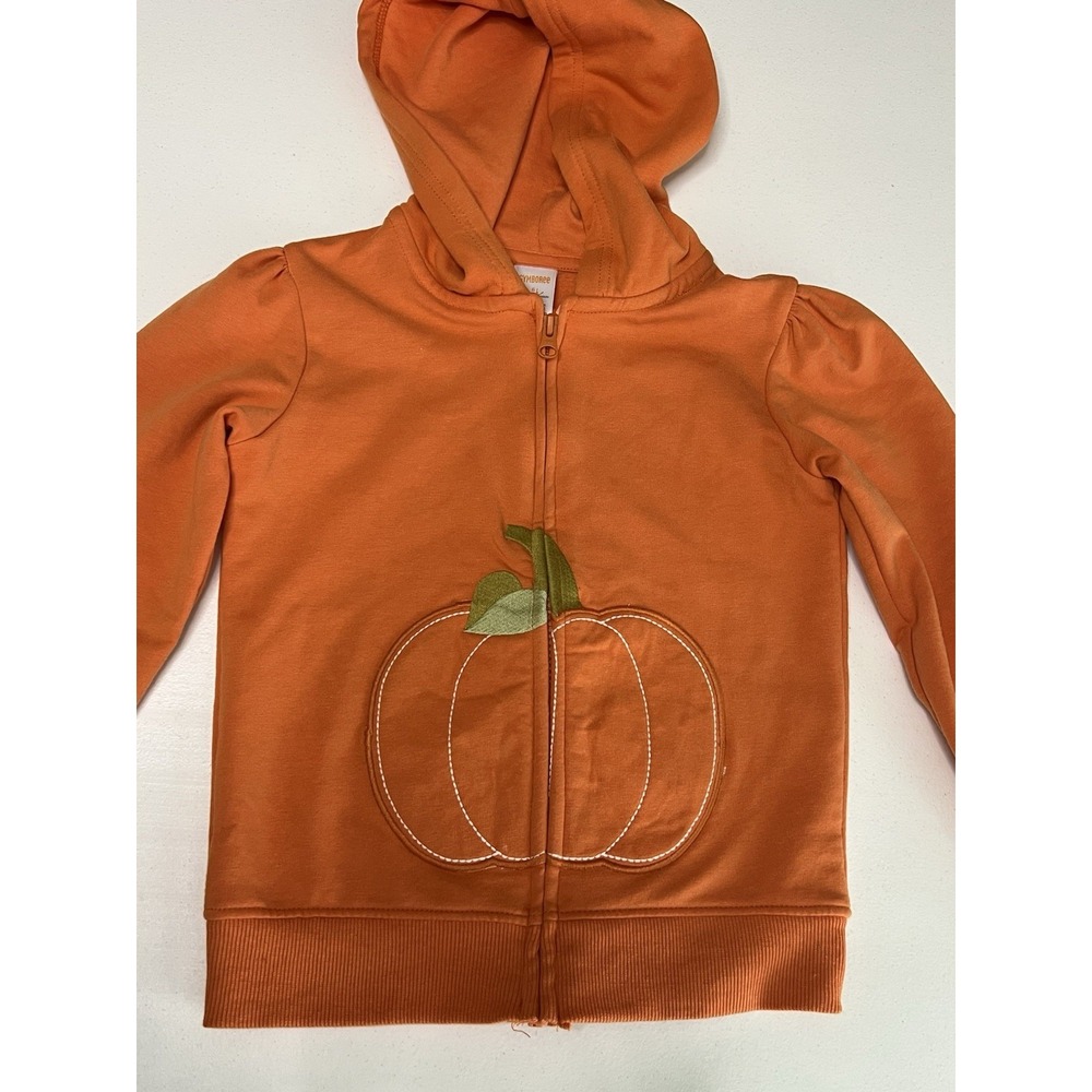 Gymboree Girls Pumpkin Sweatshirt Hoodie Zip Size 6 Halloween Fall School